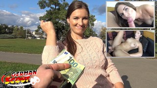 GERMAN SCOUT – Modrooká Jenifer mluví o sexu na skutečném castingu na ulici
